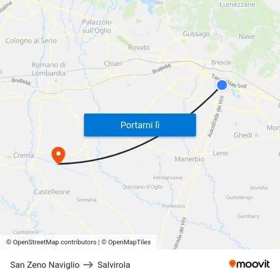 San Zeno Naviglio to Salvirola map