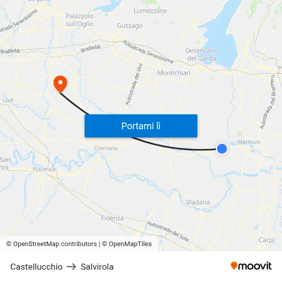 Castellucchio to Salvirola map