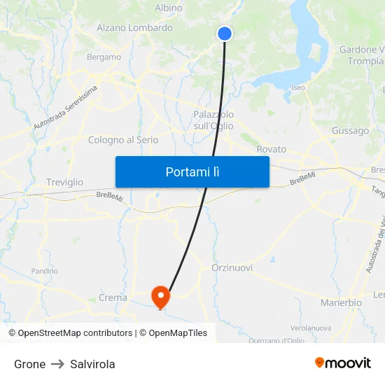 Grone to Salvirola map