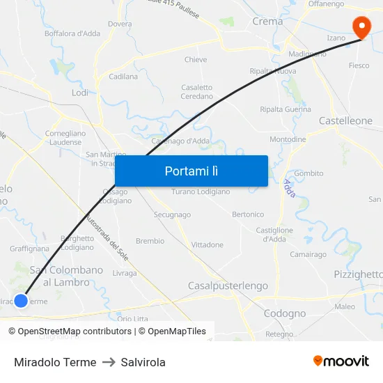 Miradolo Terme to Salvirola map