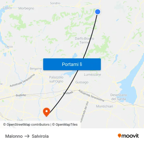 Malonno to Salvirola map