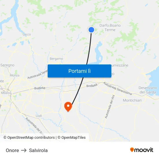 Onore to Salvirola map