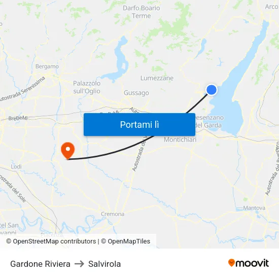 Gardone Riviera to Salvirola map
