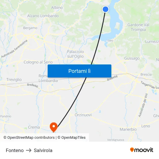 Fonteno to Salvirola map