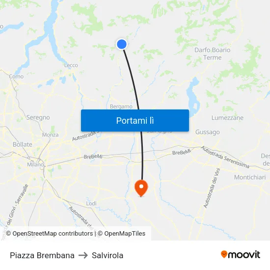 Piazza Brembana to Salvirola map