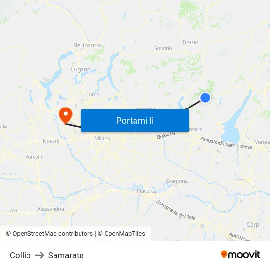 Collio to Samarate map