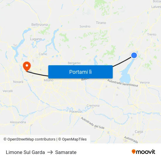 Limone Sul Garda to Samarate map