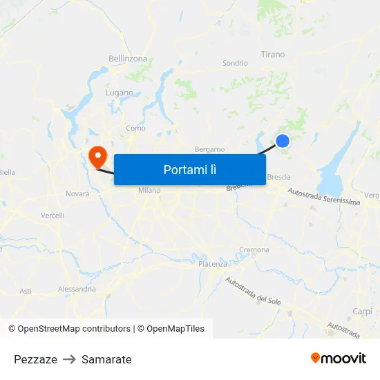 Pezzaze to Samarate map
