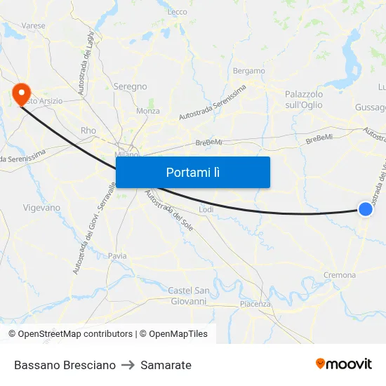 Bassano Bresciano to Samarate map