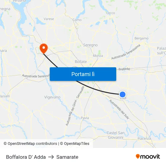 Boffalora D' Adda to Samarate map