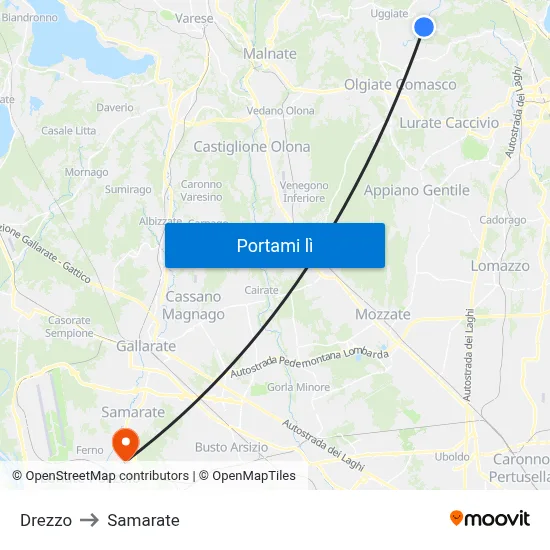 Drezzo to Samarate map