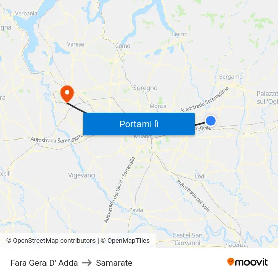 Fara Gera D' Adda to Samarate map