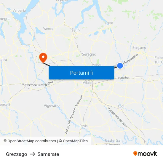 Grezzago to Samarate map