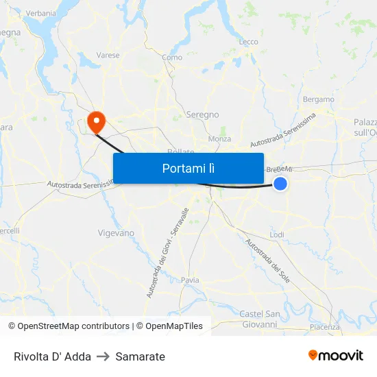 Rivolta D' Adda to Samarate map
