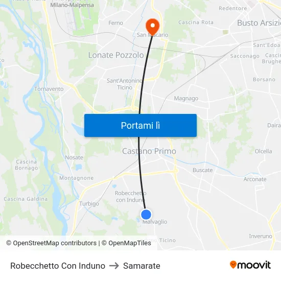 Robecchetto Con Induno to Samarate map