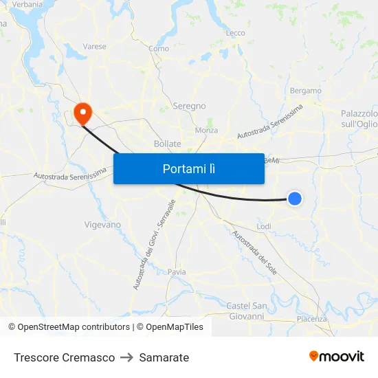 Trescore Cremasco to Samarate map