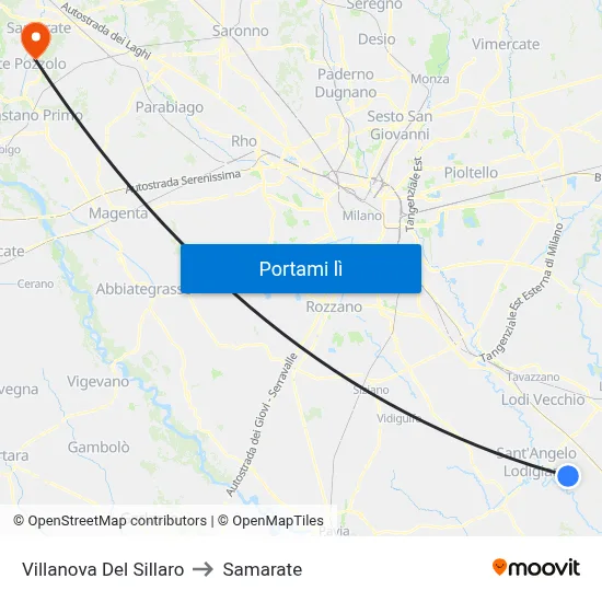 Villanova Del Sillaro to Samarate map