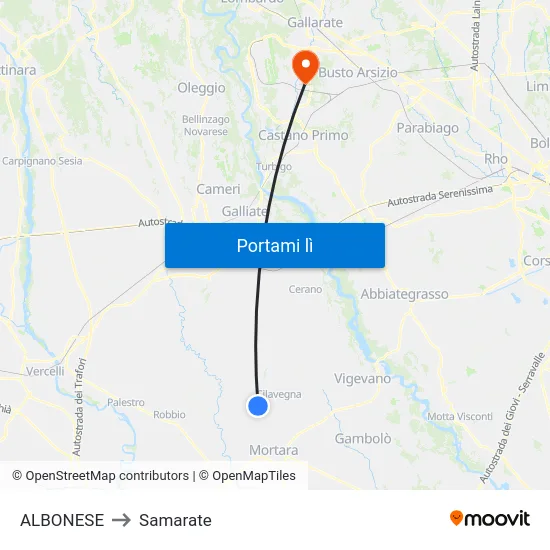 ALBONESE to Samarate map