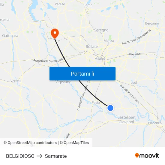 BELGIOIOSO to Samarate map