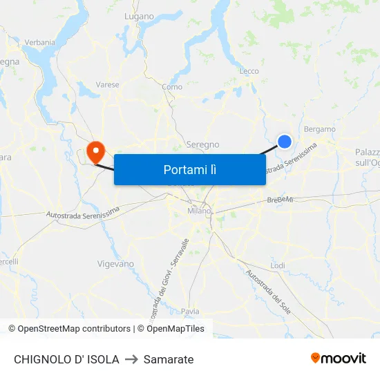 CHIGNOLO D' ISOLA to Samarate map