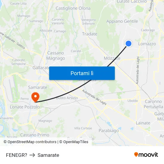 FENEGR? to Samarate map