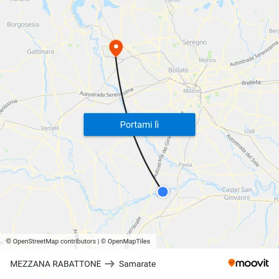MEZZANA RABATTONE to Samarate map