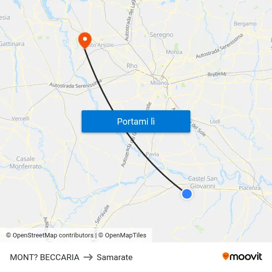 MONT? BECCARIA to Samarate map
