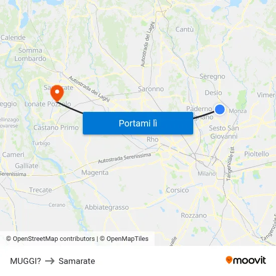 MUGGI? to Samarate map