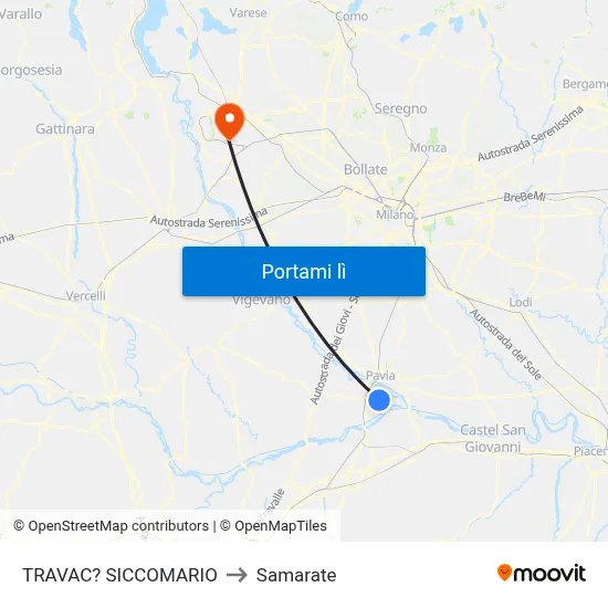 TRAVAC? SICCOMARIO to Samarate map