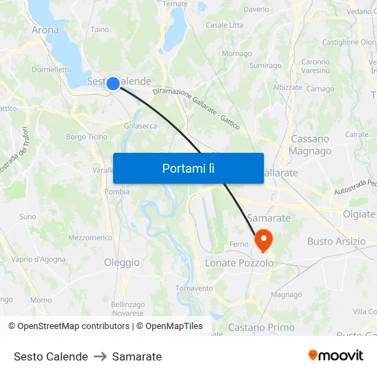 Sesto Calende to Samarate map
