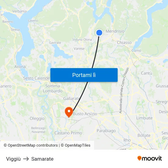 Viggiù to Samarate map