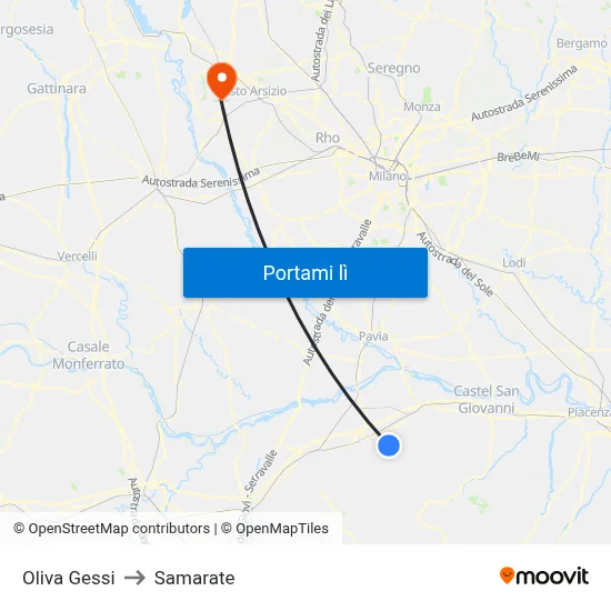 Oliva Gessi to Samarate map