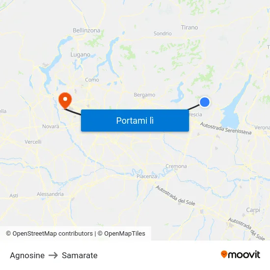 Agnosine to Samarate map