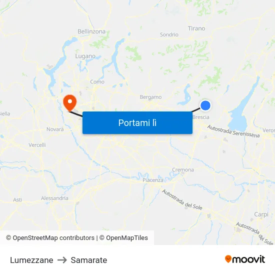 Lumezzane to Samarate map