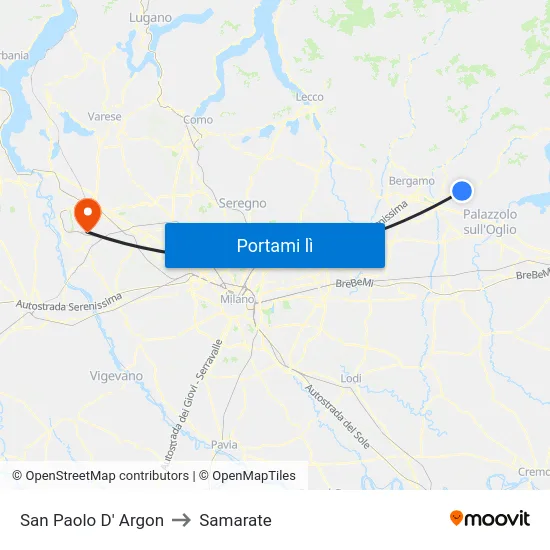 San Paolo D' Argon to Samarate map