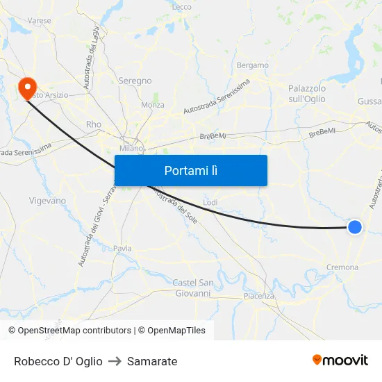 Robecco D' Oglio to Samarate map