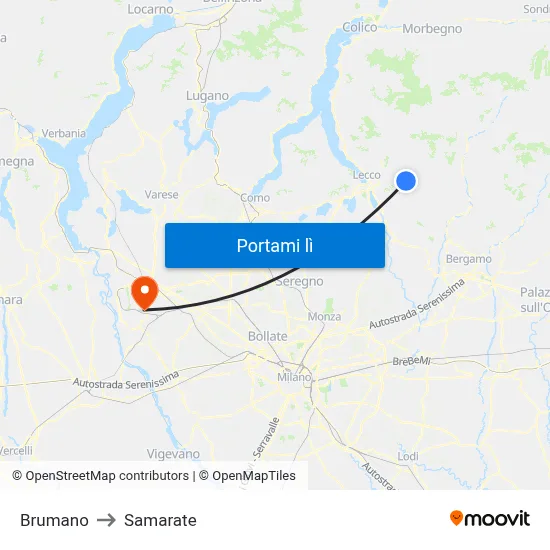 Brumano to Samarate map