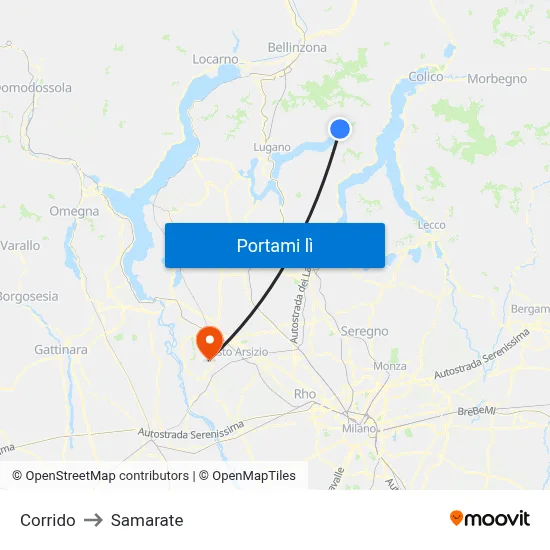 Corrido to Samarate map