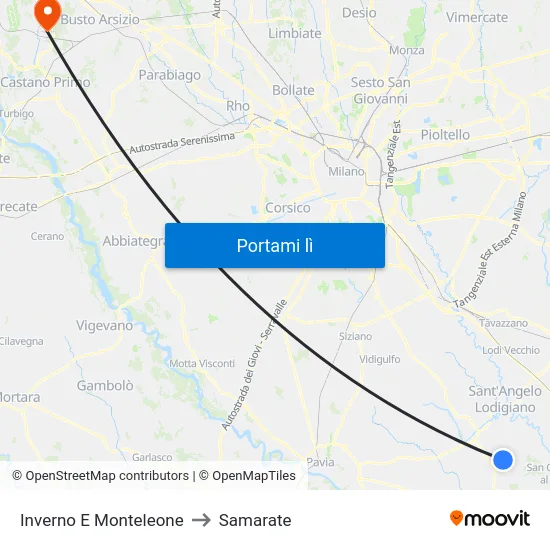 Inverno E Monteleone to Samarate map