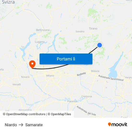 Niardo to Samarate map