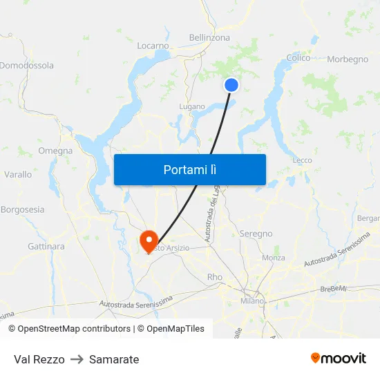 Val Rezzo to Samarate map