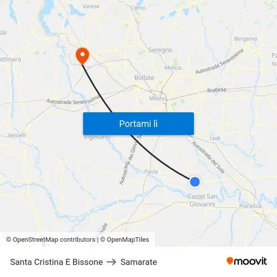Santa Cristina E Bissone to Samarate map