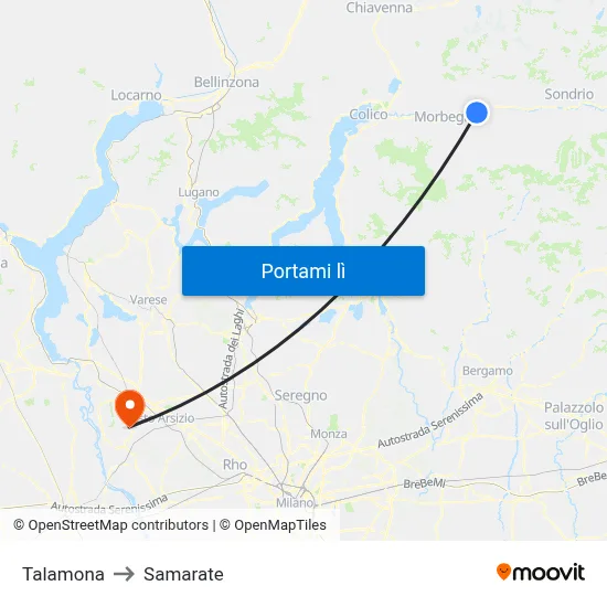 Talamona to Samarate map