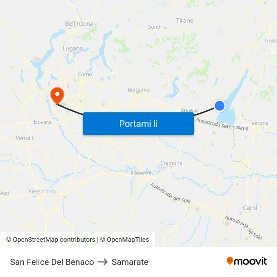 San Felice Del Benaco to Samarate map