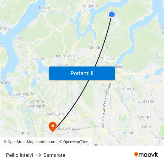 Pellio Intelvi to Samarate map
