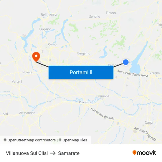 Villanuova Sul Clisi to Samarate map