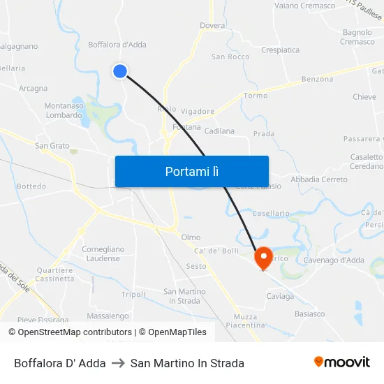 Boffalora D' Adda to San Martino In Strada map