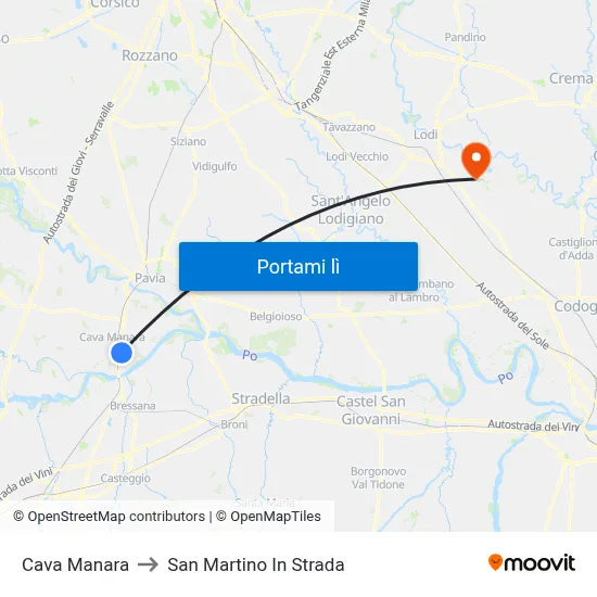 Cava Manara to San Martino In Strada map