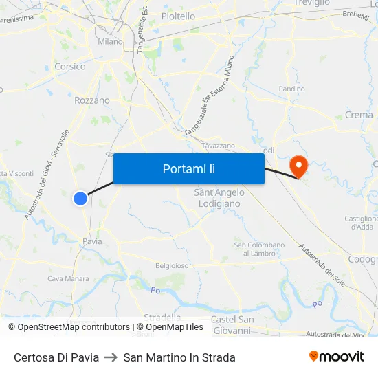 Certosa Di Pavia to San Martino In Strada map