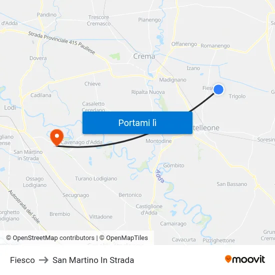Fiesco to San Martino In Strada map